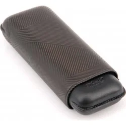 Estuche para puros Davidoff XL-2 de cuero negro, con hoja