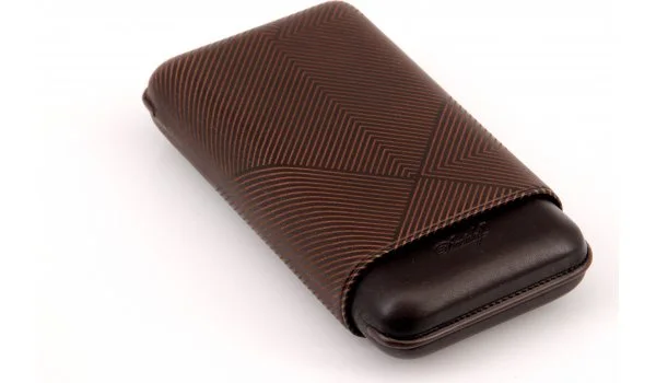 Estuche para puros Davidoff XL-3 cuero hoja marrón