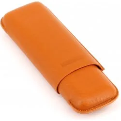 Estuche de cuero Martin Wess Doble Toro Gigante Naranja