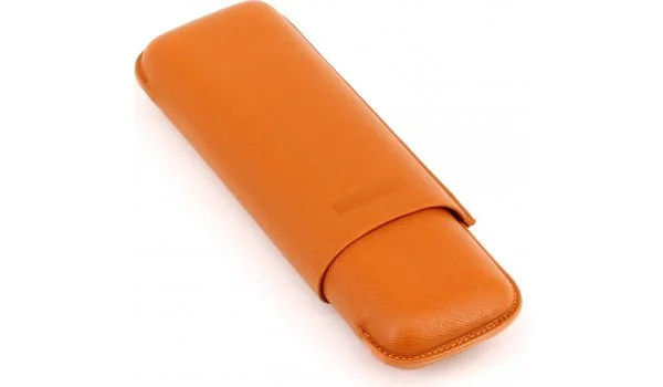 Estuche de cuero Martin Wess Doble Toro Gigante Naranja