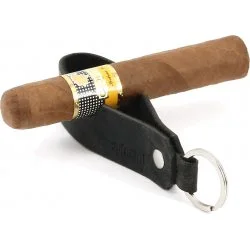 Llavero de cuero adorini para Puros y Pipas Negro