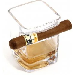 Vaso de cristal adorini Cigarros Ron y Whisky