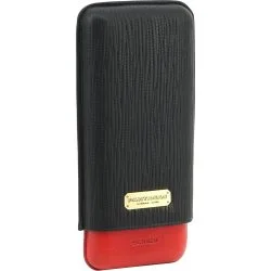 Estuche de piel para puros Partagas Triple Negro Rojo