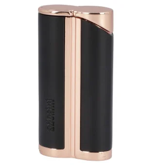 Encendedor adorini Curve de Llama Simple Negro / Oro Rosa incl. Punzón para Puros