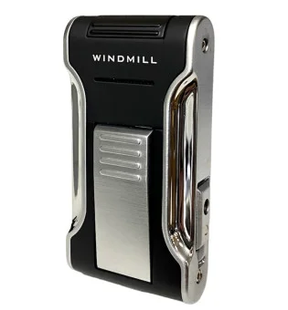 Encendedor jet flame Katana by Windmill (negro/plata)