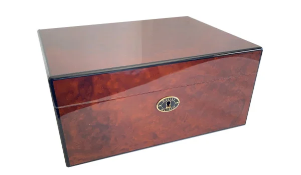 Humidor de viaje Daniel Marshall burlado marrón dorado imagen 3