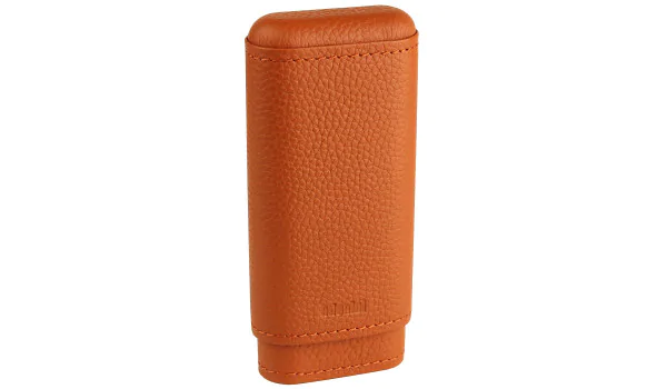 Estuche de piel auténtica para 2-3 puros adorini Crocus Naranja