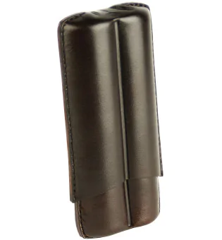 Estuche de piel Lubinski para 2 puros Robusto marrón