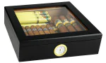 BigSmoke Humidor negro con tapa de cristal imagen 9