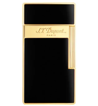 Encendedor S.T. Dupont Biggy Laca Negra Dorada 025002
