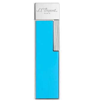 Encendedor S.T. Dupont Twiggy Lacado Azul Claro Cromado 030007