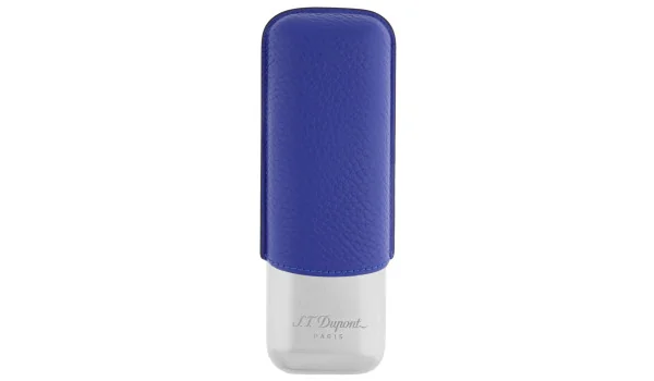 Estuche para 2 Puros S.T. Dupont Azul Cromo 183267