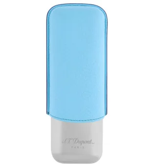 Estuche S.T. Dupont para 2 Puros Turquesa Cromado 183264