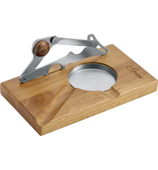 Tijeras para puros Fox de acero inoxidable con soporte de madera y cenicero 749/1 SM