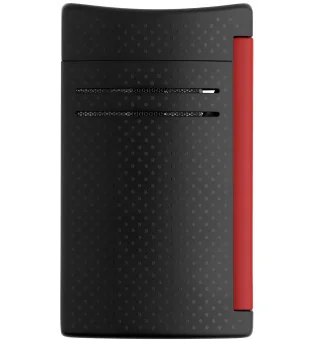 Encendedor S.T. Dupont Maxijet Negro Mate y Rojo Efecto Perforado