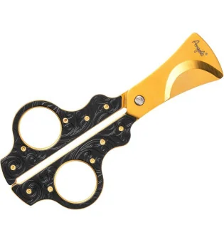Angelo Tijeras para puros metal de alta gama negro y dorado