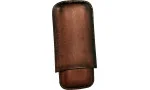 Angelo Estuche para 3 puros cuero marrón oscuro