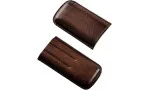 Angelo Estuche para 3 puros cuero marrón oscuro