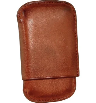Angelo funda para 4 puros/cigarrillos cuero cognac