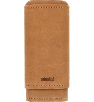 Funda adorini para 2-3 puros - Cuero marrón