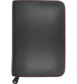 Estuche para puros adorini de cuero con pespunte en rojo