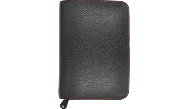 Estuche para puros adorini de cuero con pespunte en rojo