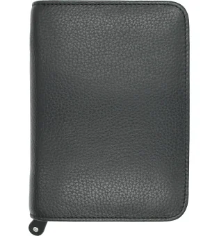 Estuche para puros adorini de cuero negro con pespunte en negro