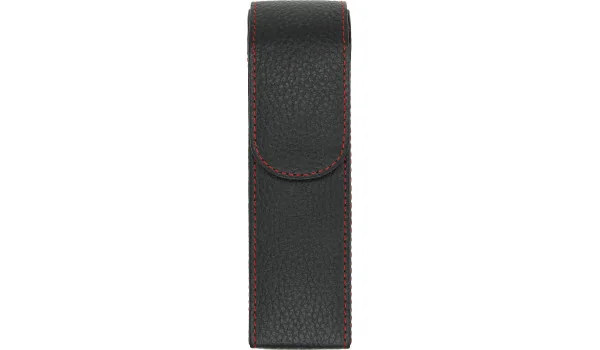 Funda adorini para puros de bolsillo negro con hilo rojo