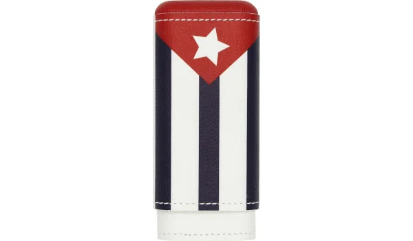 Estuche adorini para 2-3 puros piel real bandera cubana