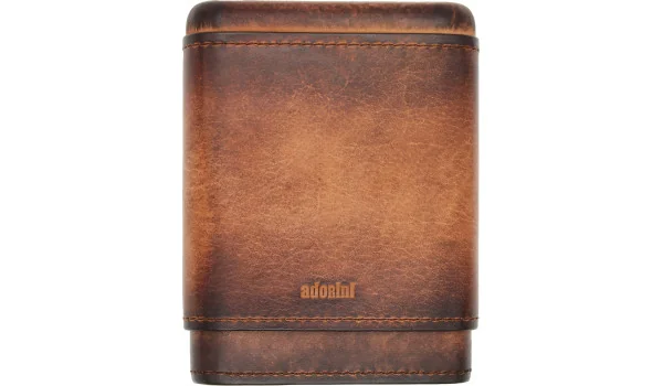 Estuche adorini Vintage de cuero genuino para 3-5 Puros marrón