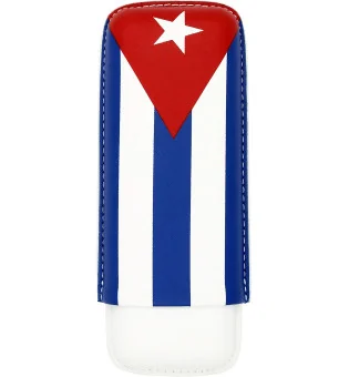 Estuche para 2 puros con la bandera de Cuba