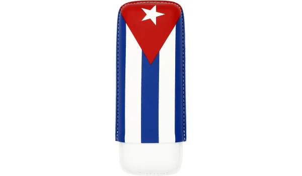 Estuche para 2 puros con la bandera de Cuba