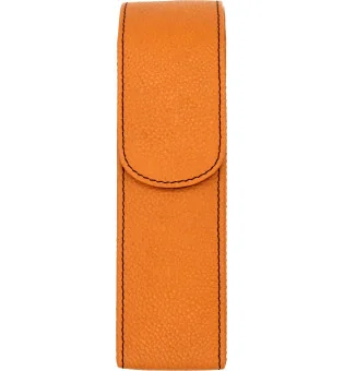 Funda adorini para puros de bolsillo naranja con hilo negro