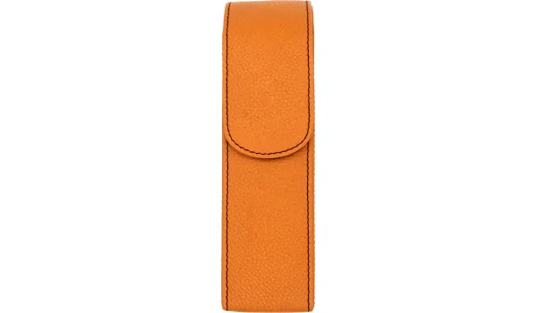 Funda adorini para puros de bolsillo naranja con hilo negro