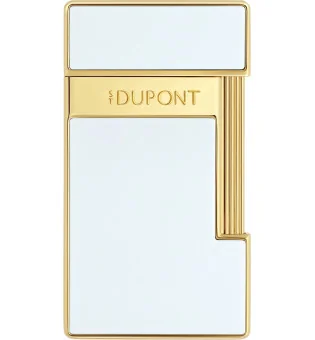 Encendedor S.T. Dupont Slimmy Lacado Blanco Dorado 028004