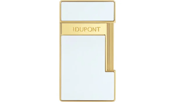Encendedor S.T. Dupont Slimmy Lacado Blanco Dorado 028004