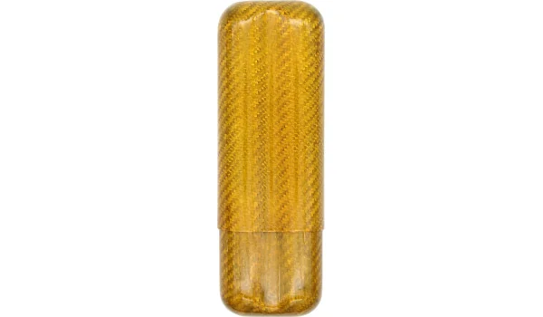 Estuche de fibra de carbono dorado para 2 puros con un calibre de 57 imagen 2