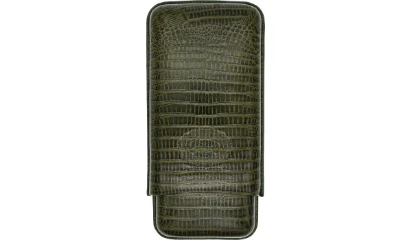 Hoyo de Monterrey Estuche para Puros Cuero Verde 3 pzs.