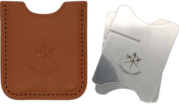 Bandeja para puros Les Fines Lames con estuche de cuero color tostado