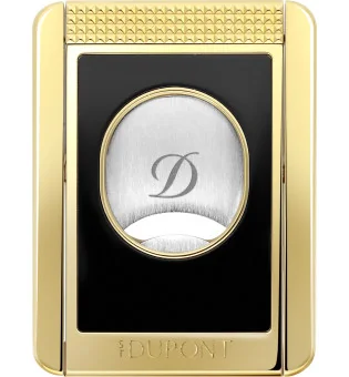 Cortador de doble hoja S.T. Dupont con soporte para puros, negro y dorado 003553