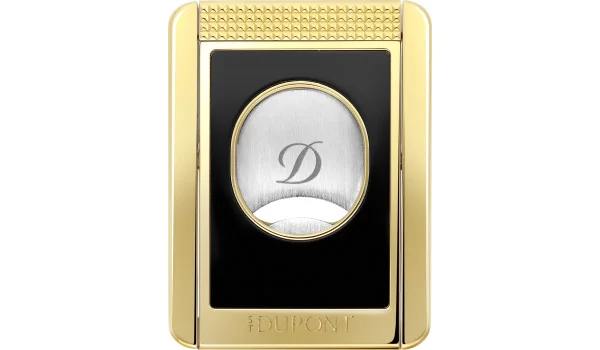 Cortador de doble hoja S.T. Dupont con soporte para puros, negro y dorado 003553