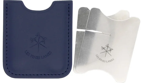 Les Fines Lames Soporte para Puros con Funda de Cuero Azul Petróleo