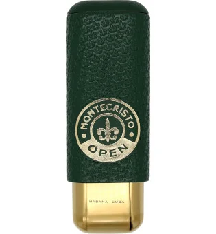 Funda para puros Montecristo Open de cuero y metal, 2 puros