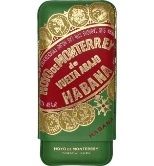Funda para puros Hoyo de Monterrey de cuero, 3 puros