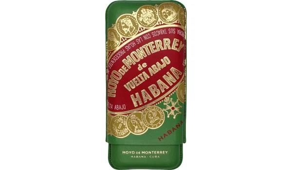 Funda para puros Hoyo de Monterrey de cuero, 3 puros
