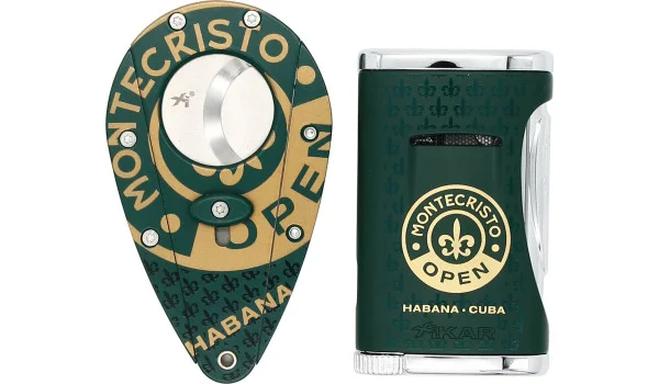 Set de cortador de puros y encendedor Xikar Montecristo Open