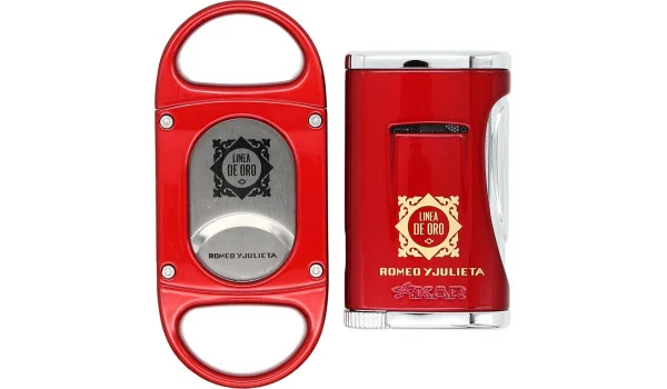 Xikar Romeo y Julieta Cigar Cutter and Lighter Set Linea De Oro