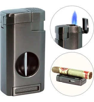 adorini Encendedor Triple Chorro V-Cut Negro