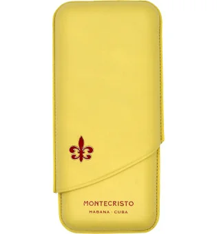 Funda para puros Montecristo amarilla para 3 puros