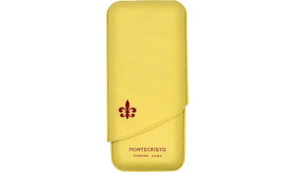 Funda para puros Montecristo amarilla para 3 puros